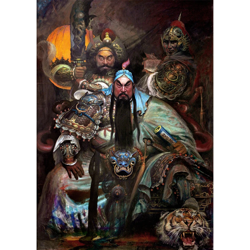 Китайская классическая картина для украшения дома Guan Yu, Картина на холсте, Постер, Художественная печать, фреска, украшение для гостиной