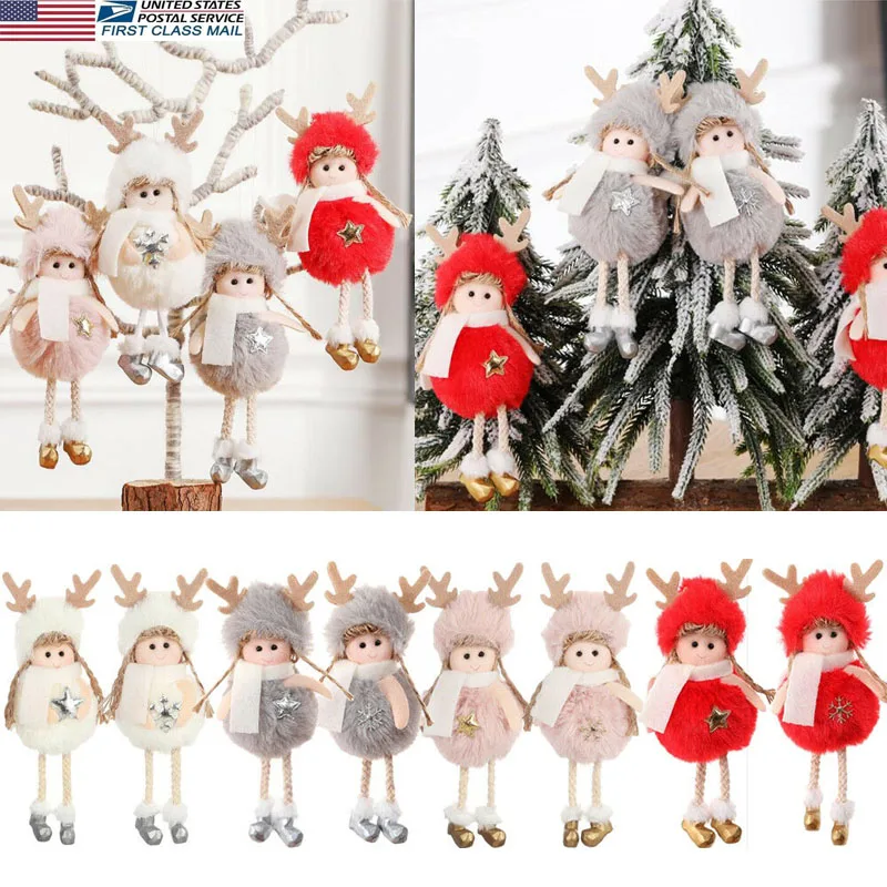 Рождественский Декор, плюшевый ангел, очаровательный ребенок, милая кукла, подарок, Рождественская елка, Подвесные Игрушки для девочек, эльф на полке, одежда