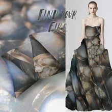 Высокая-конец пользовательские шелковое платье из органзы с принтом «звездное небо» ткань для летнее платье 140 см, ширина 8 Momme модная ткань для DIY Швейные Новинка