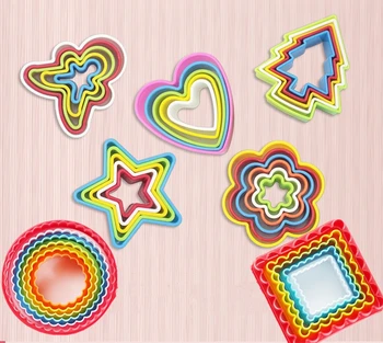 

5/6 pcs/set Plastic Cookie Cutter Mold Biscuit DIY Cake Fondant Mould Cooking Tools Kitchen Gadgets Biscuit Cake Cookie Mold Ne