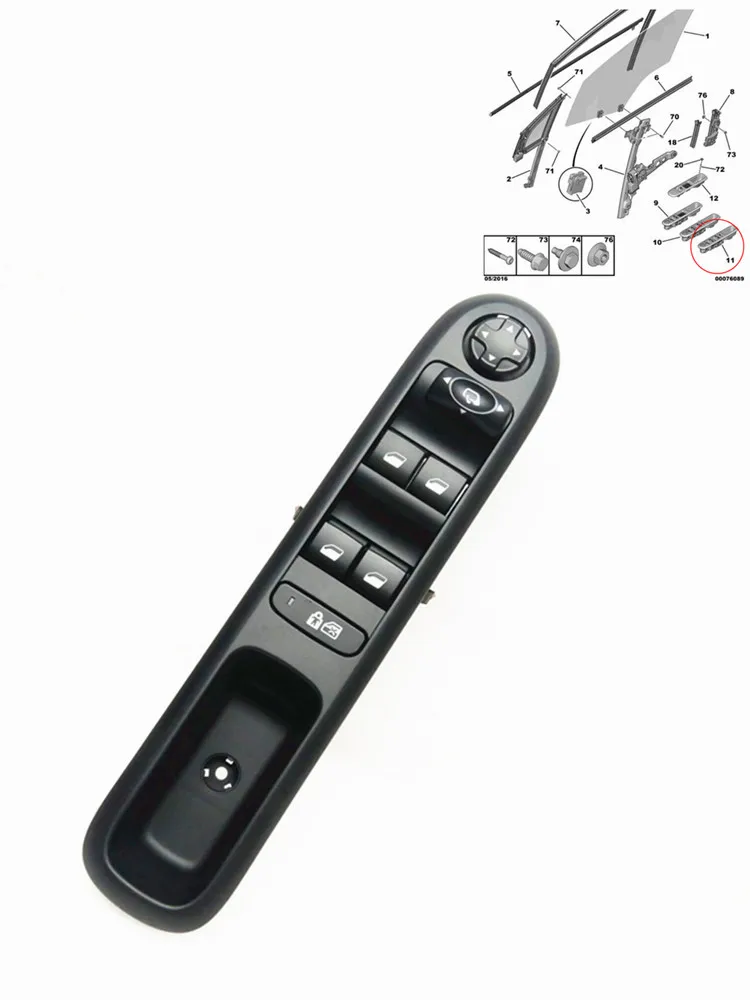 Переключатель оконного регулятора 96650621ZD 98019434ZD 98019433ZQ 6490X6 для Peugeot 3008 / 5008 |
