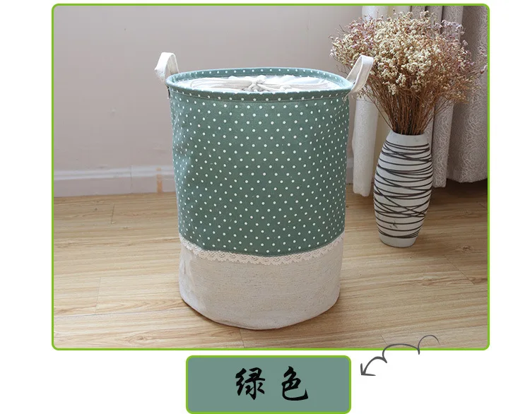 Dotted Joint Laundry Basket Foldable Drawstring Top Dustproof Storage Bucket Clothes Storage Basket Home Laundry Basket