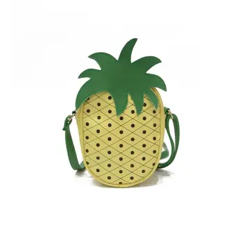

2019PU pineapple strawberry bag funny female bag fruit bag opaque girl wild single shoulder diagonal bag