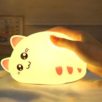 

HiMISS 7Colors Change Silicone Pat Lamp for Bedside Kids Sleeping Nursing Night Light