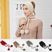 Зимние кружевные шерстяные вязаные наушники женские плюшевые теплые наушники для ушей