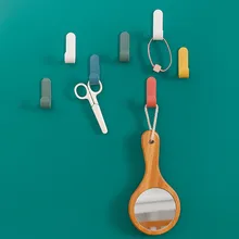 Estante de almacenamiento multifuncional de 4 Uds., sin gancho Perchero de toallas, juego de ganchos sin seguimiento, organizador de puerta de baño de cocina(China)