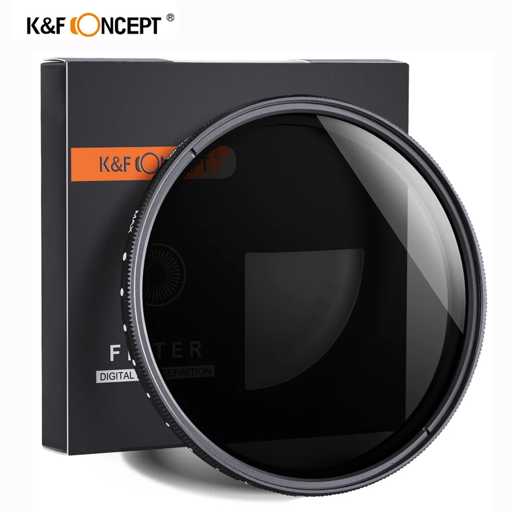 K & F адаптер для объектива светофильтр фильтр ND2 400 37 мм 52 55 58 62 67 72 77 Fader переменной
