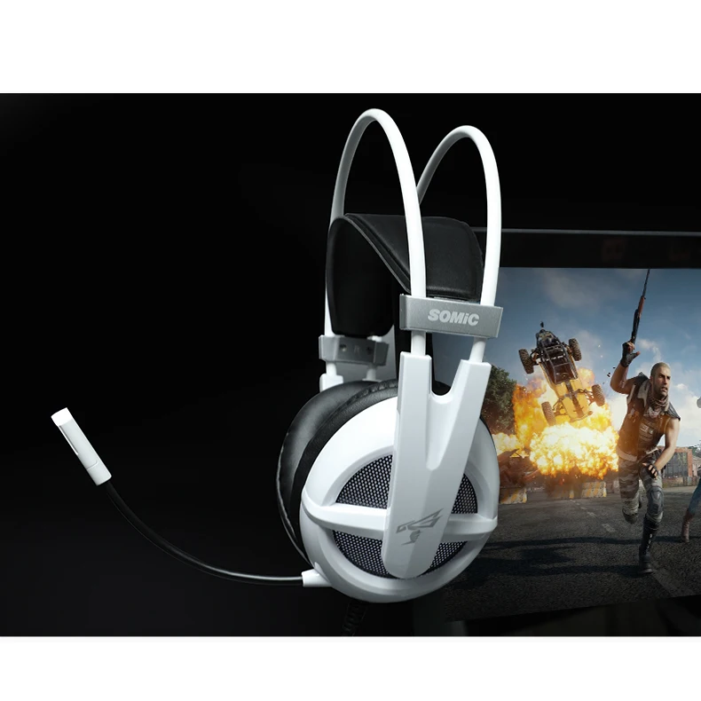 SOMIC USB Gaming Headset Virtual 7 1 Surround Sound Noise Canceling Mic Volume Control LED Light Headphones for PC