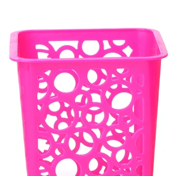 

4Pcs Hollow Square Pencil Holder Plastic Pen Pot Office Desk Container Organizer