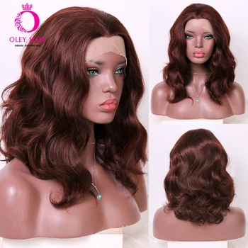 

OLEY Hair Wavy Bug Red Wig Freepart Synthetic Lace Front Wig Heat Resistant 180% Density Beauty Wigs For Black Women