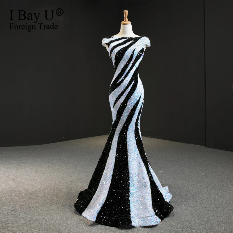 plus size black and white formal gowns