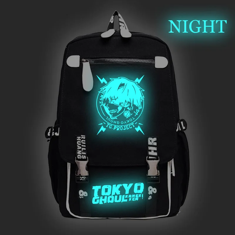 Style 7 Tokyo Ghoul Kaneki Ken Anime Designer Backpack Bag Book Bag School Travel Laptop Bags Metal Button Front Zipper Canvas Mochila - Цвет: Style 7
