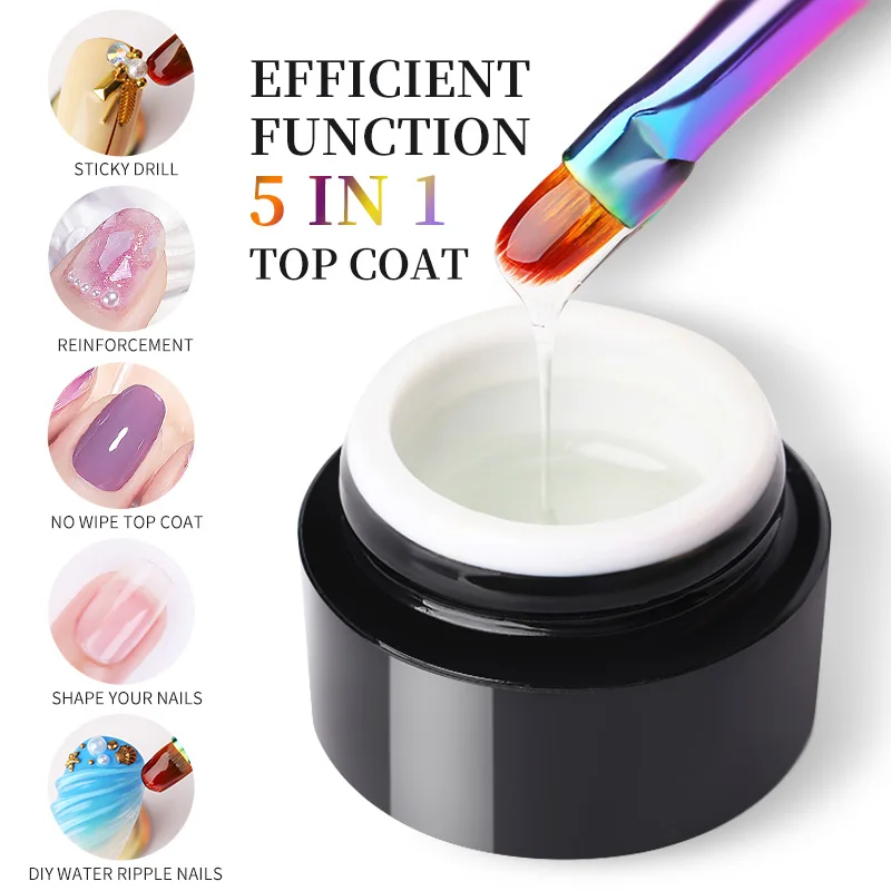 

BORN PRETTY Reinforcement Gel Nail Polish 5 IN 1 No-wipe Top Coat Efficient Function DIY Water Nail Art Gel Vanish Manicuring