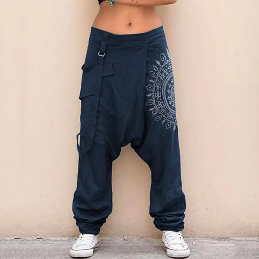 Men Pants Men's Casual Elastic Waist Baggy Trousers