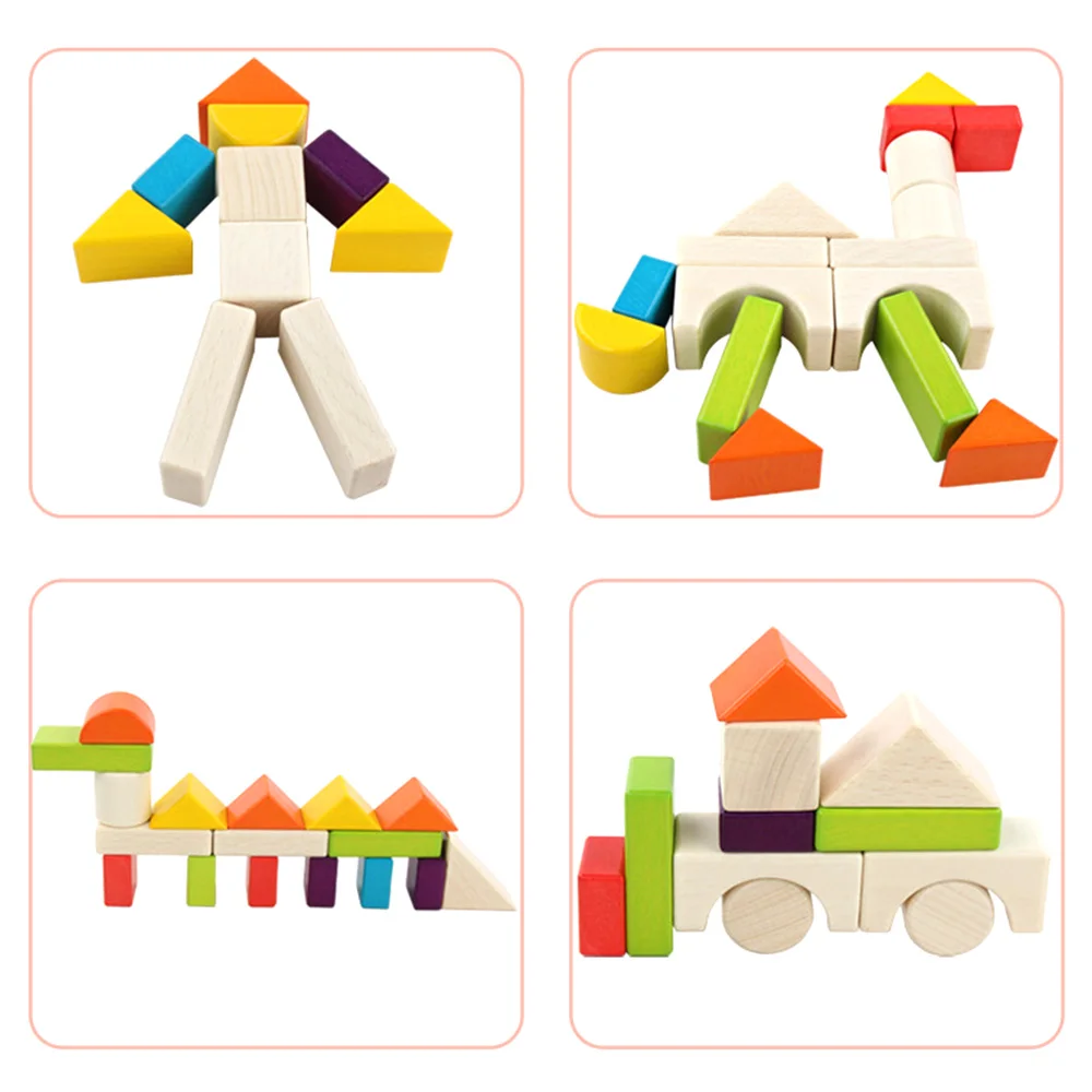 High Quality Wooden 30 Pieces Color Wooden Boxed Wooden Blocks Children s Building Blocks Toys For 3