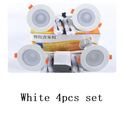 Remote Control Led Ceiling Round Downlight Bluetooth 4.0 Music App Smart Light Fixtures For Home Baseus Kitchen Indoor Lighting White 4pcs set