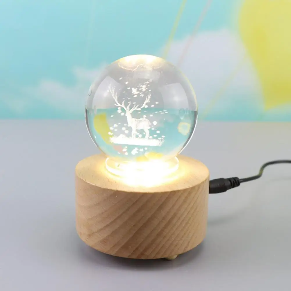 

GloryStar USB Deer Crystal Rotate Music Box Birthday Present Home Decoration Ornament