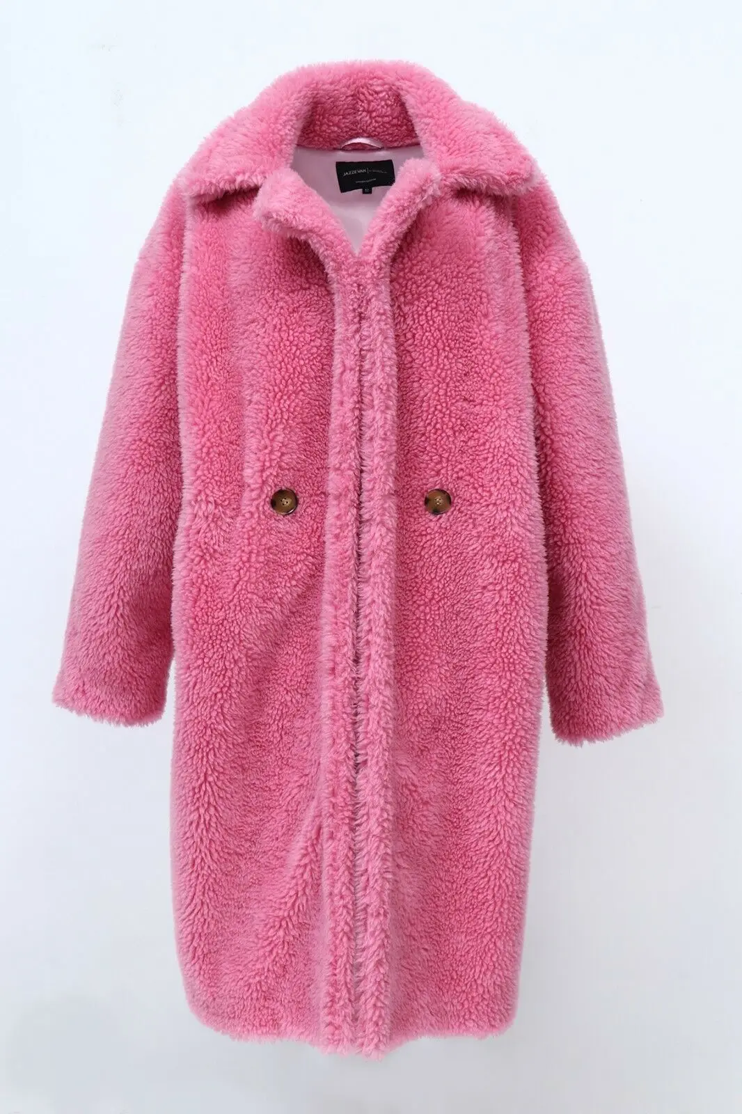 pink Длинная флисовая куртка размера плюс, длинное пальто из искусственного меха с леопардовым принтом, женское модное розовое плюшевое пальто, подиумная пушистая Женская куртка из искусственного меха - Цвет: pink