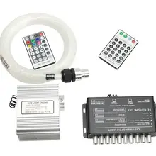 10 Вт мерцающий двигатель RGBW светодиодный трансформатор источник алюминий звездная звезда потолочный комплект Декор+ 200 шт. 0,75 мм 2 м волоконно-оптический кабель+ Метеор