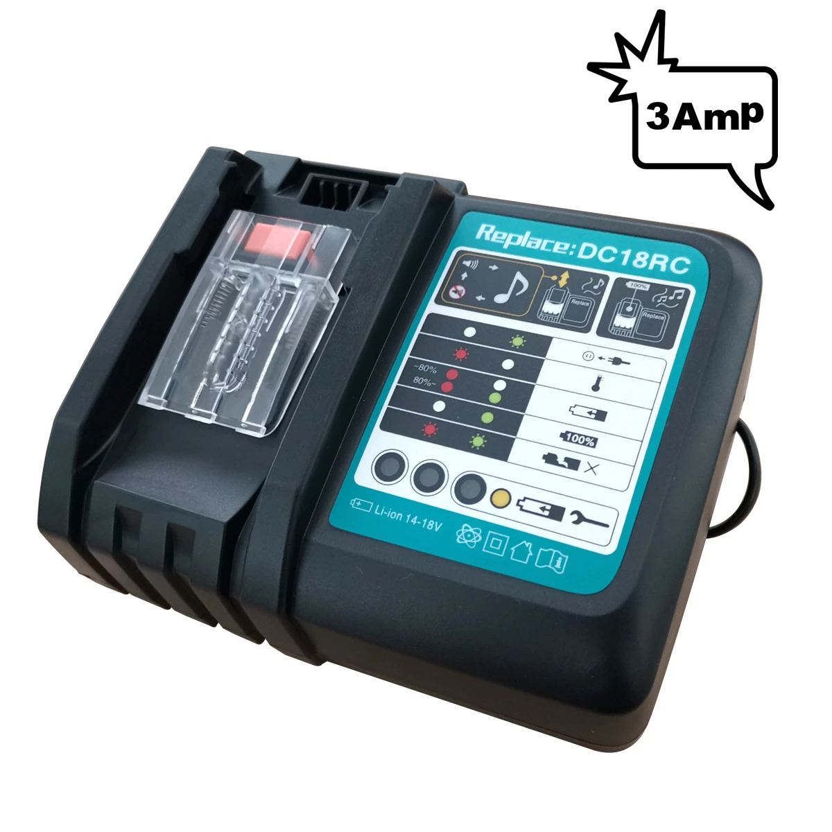 Factory 3A Fast Charger DC18RC for Makita 14.4V 18V Power Tools, BL1430B  BL1830B BL1840B BL1850B Battery|Chargers| - AliExpress