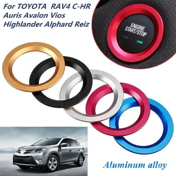 

Start Engine Button Ignition Trim Cover Cap Ring For TOYOTA RAV4 C-HR Auris Vios Highlander Alphard Reiz For Ford For Cadillac