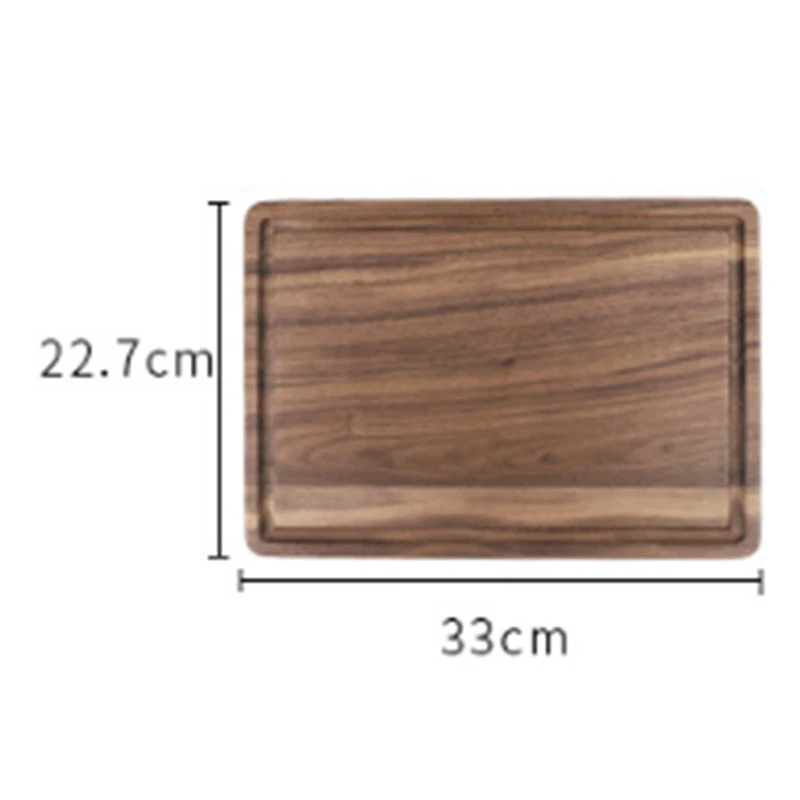 

Black Walnut Chopping Board Steak Board Solid Wood Steak Tray Preservative Kitchen Cutting Board Slotted Steak Plate