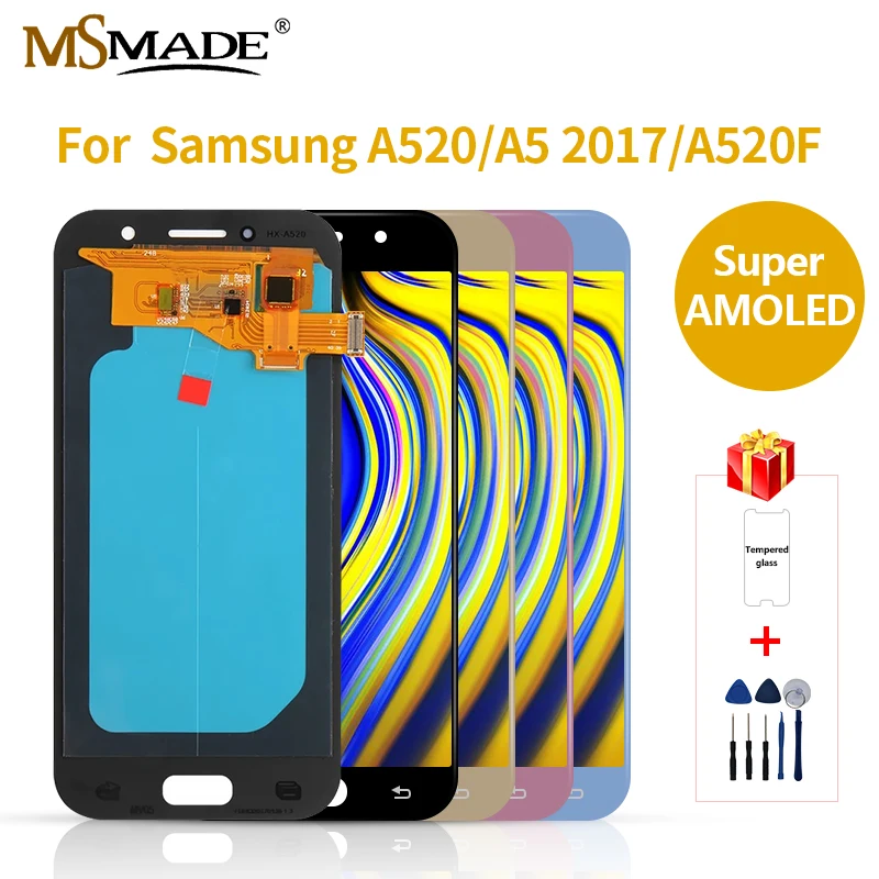 

Super AMOLED For Samsung Galaxy A5 2017 SM-A520F A520 LCD Touch Screen Digitizer Assembly Parts For Samsung A520F LCD Screen