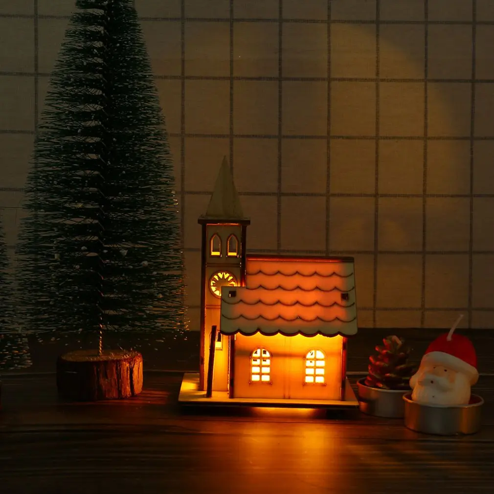 Christmas glowing cabin baubles Christmas warmer small house ornaments Christmas decoration ornaments