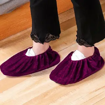 

Household Thick Indoor Foot Cover 2019 Flannel Shoes Covers Men Women Non-slip Reusable Shoe Cover Dust Keep Floor Cleaning New