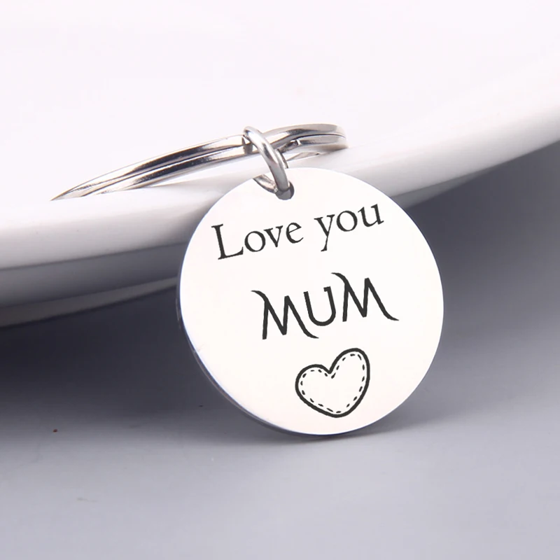 Надпись Love You Mum брелок шикарный Выгравированный брелок подарки для мамы день матери Шарм Ювелирный ключ holer