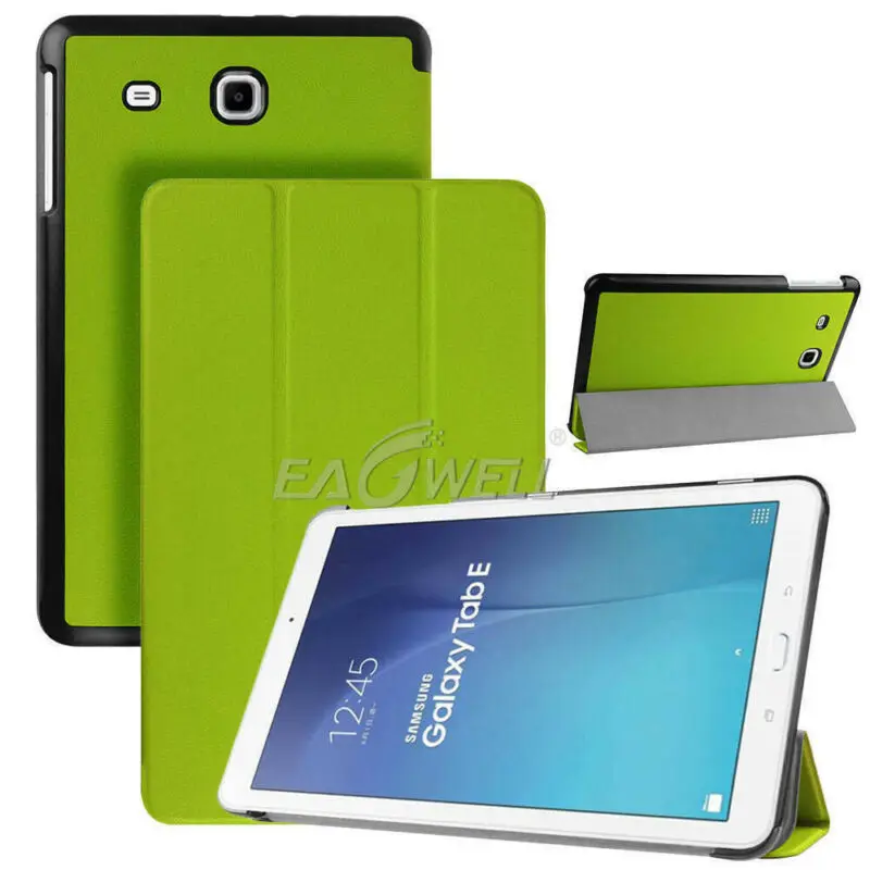 Green Кожаный смарт-чехол для Samsung Galaxy Tab E 9,6 дюймов SM-T560 T561 ультра тонкий противоударный защитный чехол - Цвет: Green