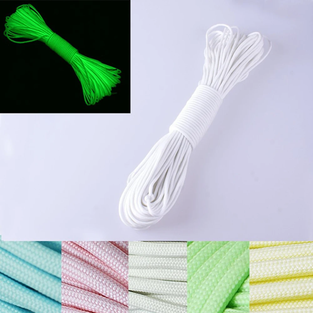 

Glow in the Dark Luminous Cord 9 Strands Cores Lanyard Rope Outdoor Survival Paracord Tent Accessories