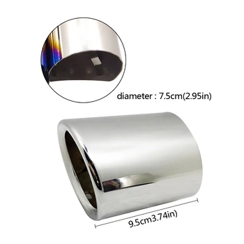 

Car Auto Round Exhaust Muffler Tip Stainless Steel Pipe For BMW 5 Series F10 F11 F07 E12 E28 E34 E39 E60 E61 Car Styling