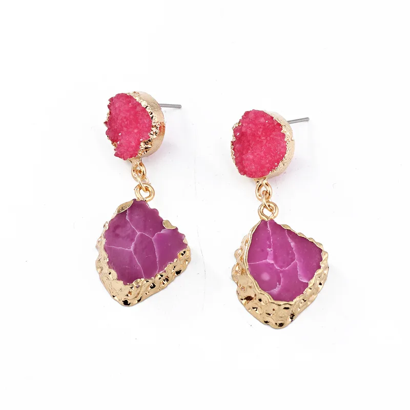 BELLAHYDIARY Vintage Elegant Purple Resin Earings Drop Earrings For Women Jewellery Pendientes Wedding Earring 2019 Brincos 374