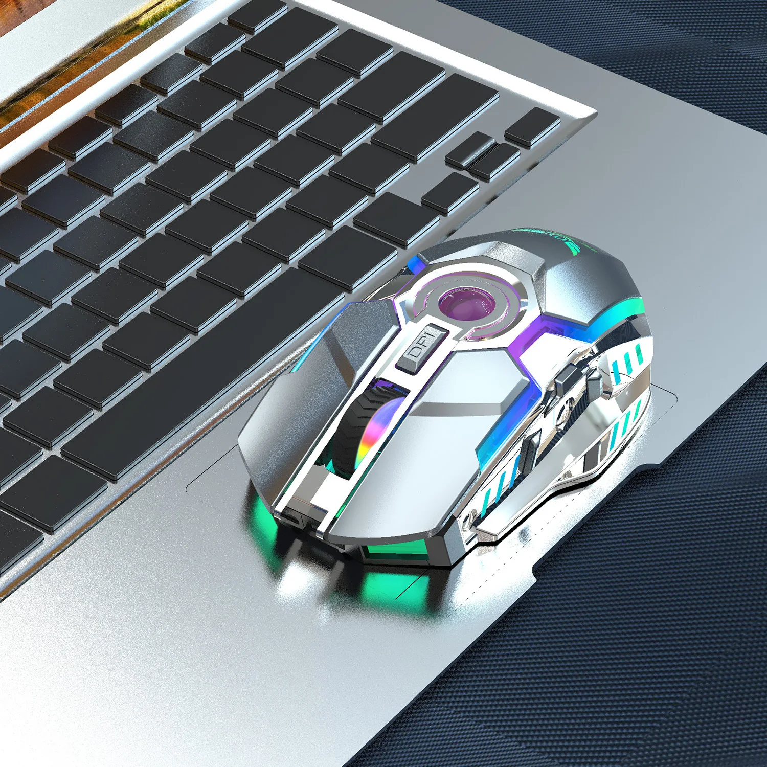 Беспроводная игровая мышь 2 4 ГГц USB 2400DPI перезаряжаемая 6 цветов с подсветкой