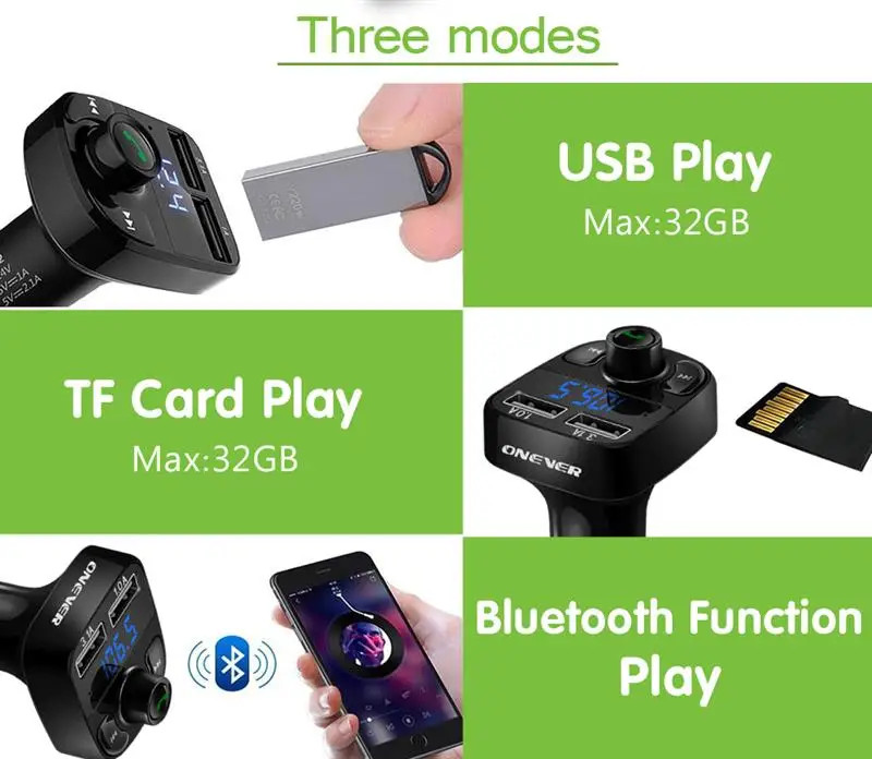 FM передатчик Bluetooth автомобильный комплект MP3-плеер светодиодный двойной USB 3.1A быстрая зарядка автомобильное зарядное устройство дисплей напряжения Micro SD TF воспроизводит музыку