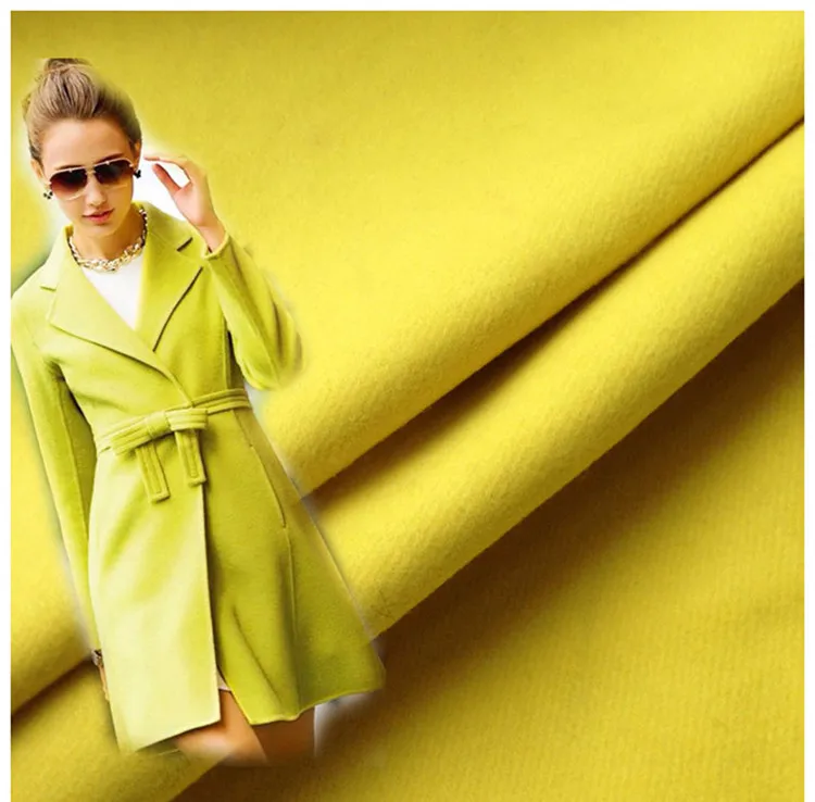 Двойная шерстяная кашемировая ткань 150 см ветровка шерстяная ткань зимнее пальто плотная желтая кашемировая ткань шерстяная ткань