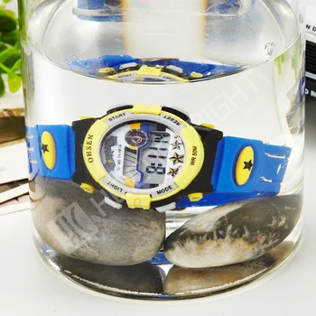 

Lady Girls Children Candy Color Star LED Multi-function Rubber Alarm Stop watch Waterproof Wrist Watch