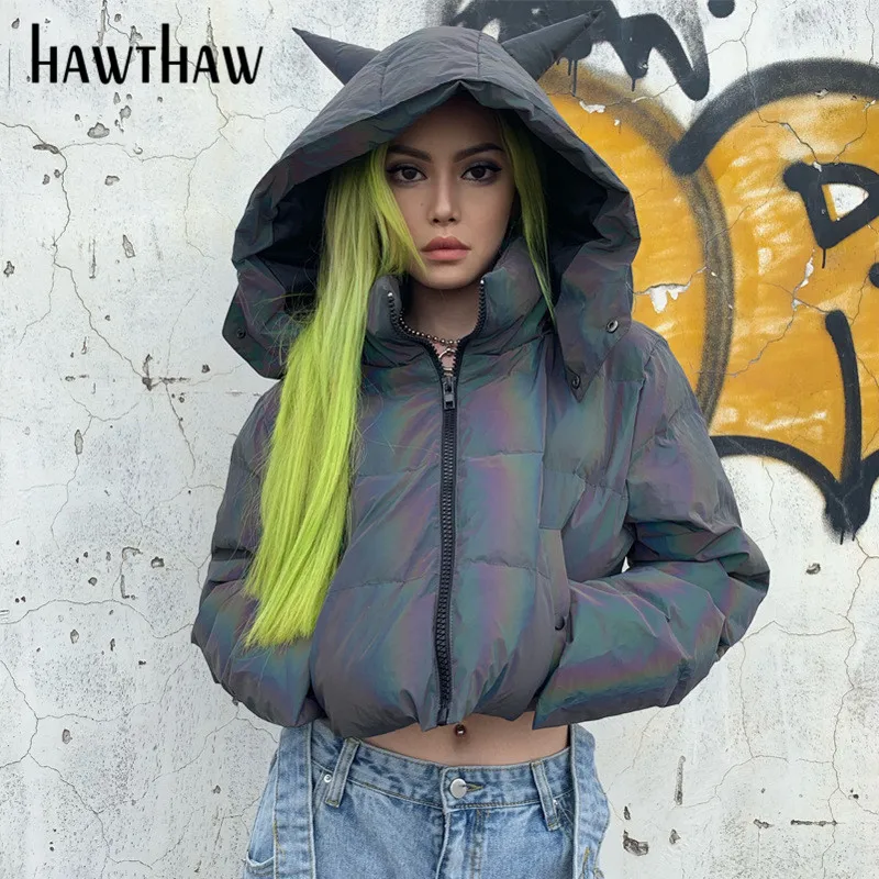 Женская зимняя одежда Hawthaw 2020 с капюшоном и длинным рукавом сохраняющее тепло