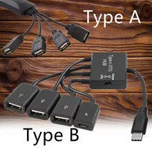 4 Port Octopus USB Power Smartphone Tablet Mouse Accessories Multi-function Android OTG Extender Hub Cable