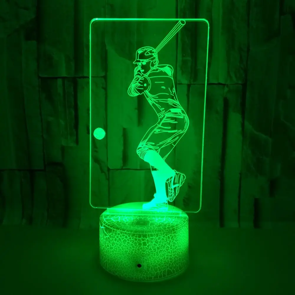 Бейсбольная игра 3D ночник USB цветной сенсорный светодиодный визуальный