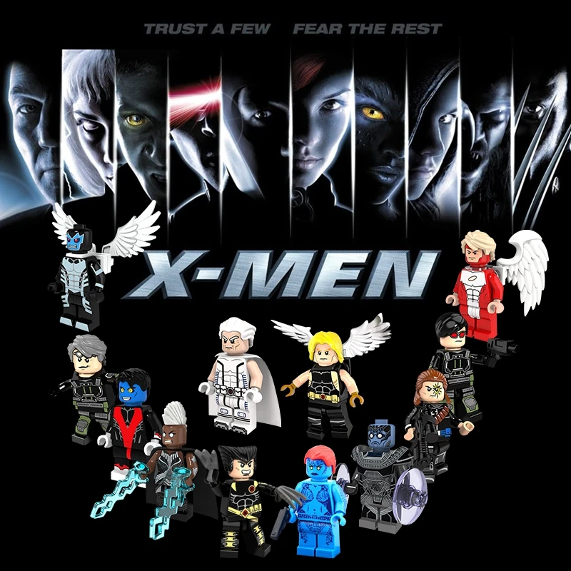 

Marvel X-Men Figures Wolverine Dark Phoenix Professor X Mystique Storm Beastly Apocalypse Angel Building Blocks Kids Toys Gifts