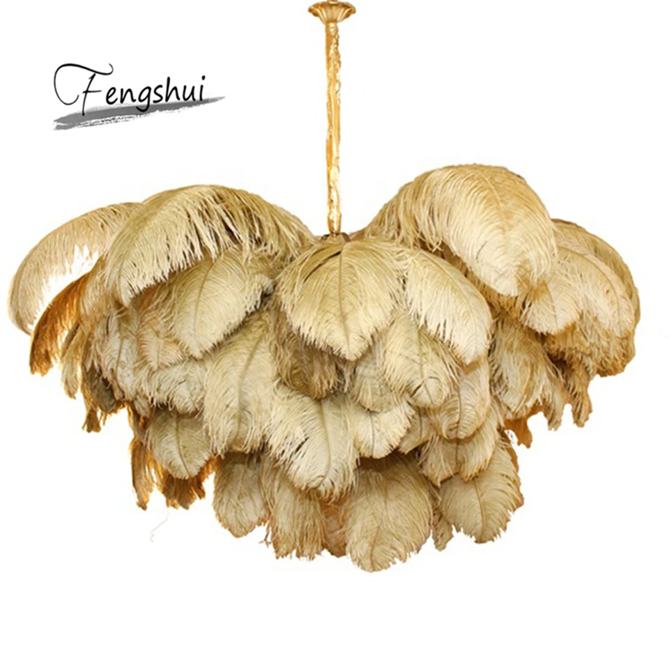 Подвесные светильники в скандинавском стиле с перьями страуса роскошное
