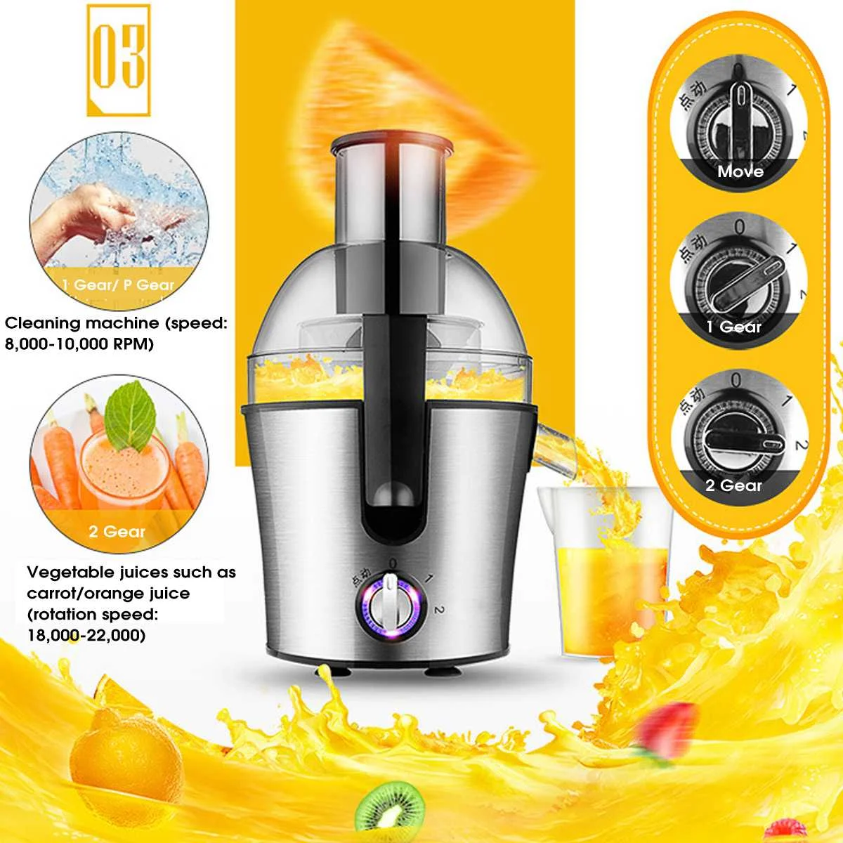 Warmtoo 220 В 300 Вт соковыжималка из нержавеющей стали фруктовая овощерезка миксер высокой мощности фруктовая еда процессор ледяной коктейль