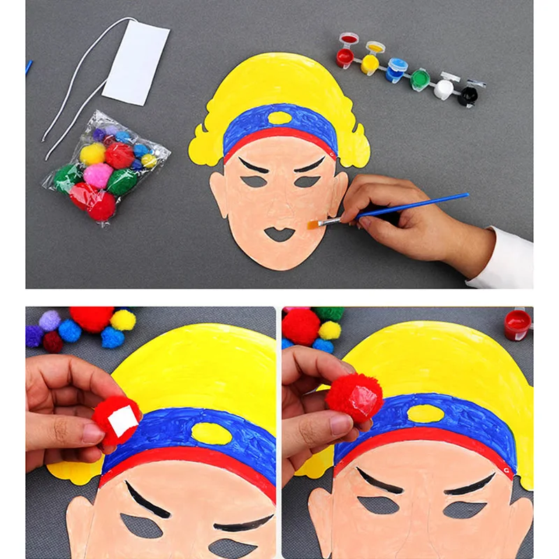 Детские DIY Маски Пекинской оперы ручная роспись игрушки для детей ручной работы