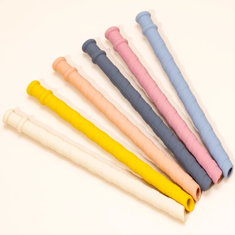 2022 Children's Silicone Spiral Straw Drinking Cup Straw Baby Easy To Clean Soft Silicone Customizable Logo Food Grade Silicone 3