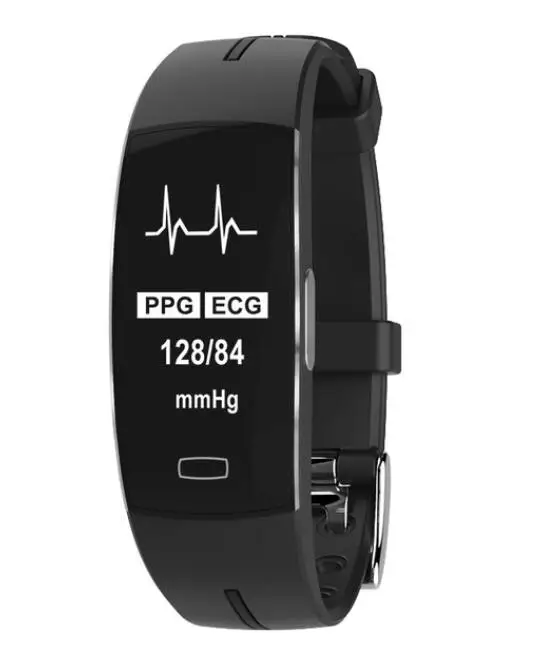P3 ECG PPG Смарт-часы браслет кровяное давление пульсометр фитнес-трекер монитор спортивный шагомер IP67 водонепроницаемый браслет - Цвет: Black Silver
