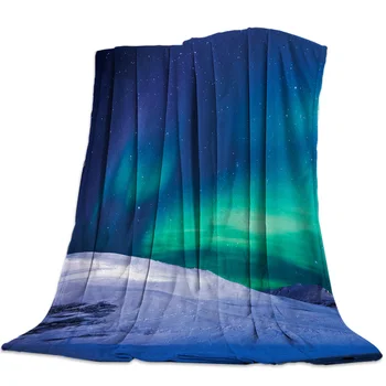 

Aurora Ice Aurora Northern Hemisphere Landscape Coral Fleece Fuzzy Blankets on Bed Throws Bedsheet for Kids Girls