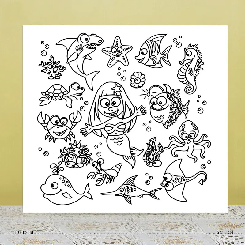 

AZSG adorable animal Clear Stamps For DIY Scrapbooking/Card Making/Album Decorative Rubber Stamp Crafts