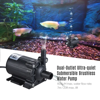 

Aquarium Pet Fish Oil Water Pump Ultra-quiet Max Lift 5/7M DC 12/24V for Fish Tank Aquarium Fountain Circulating
